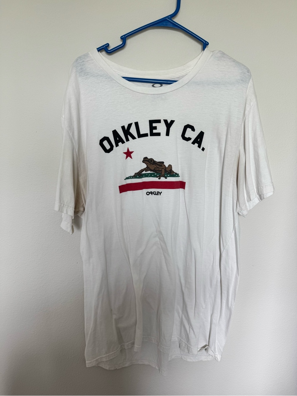 Oakley White Short-Sleeve Graphic Tee with Frog
